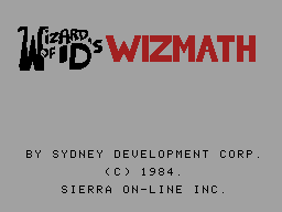 Wizard of Id's Wiz Math title screen for Colecovision